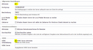 WINS-Einstellung OpenMediaVault