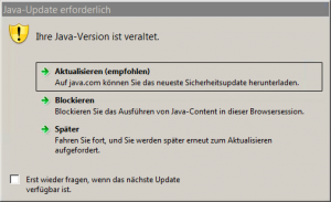 Java Update erforderlich